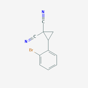 molecular formula C11H7BrN2 B14119678 2-(2-Bromophenyl)cyclopropane-1,1-dicarbonitrile 