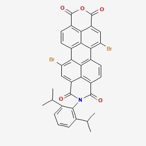 molecular formula C36H23Br2NO5 B14119683 11,22-Dibromo-18-[2,6-di(propan-2-yl)phenyl]-7-oxa-18-azaheptacyclo[14.6.2.22,5.03,12.04,9.013,23.020,24]hexacosa-1(22),2,4,9,11,13(23),14,16(24),20,25-decaene-6,8,17,19-tetrone 