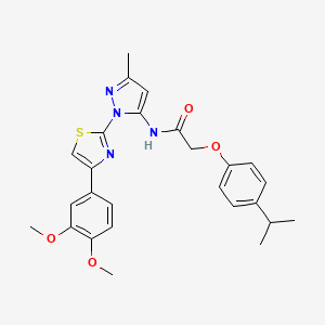 molecular formula C26H28N4O4S B14119689 N-(1-(4-(3,4-dimethoxyphenyl)thiazol-2-yl)-3-methyl-1H-pyrazol-5-yl)-2-(4-isopropylphenoxy)acetamide CAS No. 1172707-69-5