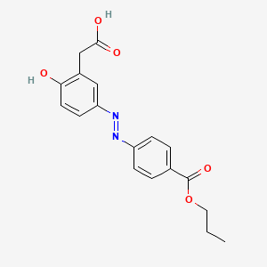 molecular formula C18H18N2O5 B14119717 2-[2-Hydroxy-5-[(4-propoxycarbonylphenyl)diazenyl]phenyl]acetic acid 