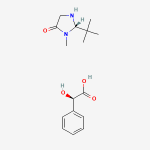 molecular formula C16H24N2O4 B14119752 (S)-2-(tert-butyl)-3-methylimidazolidin-4-one (R)-2-hydroxy-2-phenylacetate 