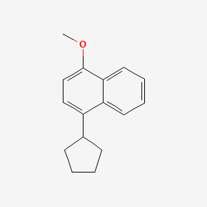 molecular formula C16H18O B14119755 1-Cyclopentyl-4-methoxynaphthalene 