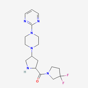 molecular formula C17H24F2N6O B14119758 (3,3-Difluoropyrrolidin-1-yl)-[4-(4-pyrimidin-2-ylpiperazin-1-yl)pyrrolidin-2-yl]methanone 