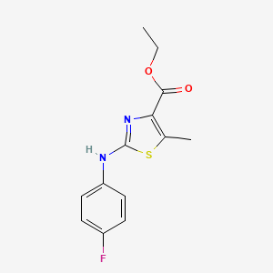 molecular formula C13H13FN2O2S B1411976 2-(4-氟苯氨基)-5-甲基噻唑-4-羧酸乙酯 CAS No. 1712613-25-6