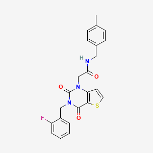 molecular formula C23H20FN3O3S B14119766 2-[3-(2-fluorobenzyl)-2,4-dioxo-3,4-dihydrothieno[3,2-d]pyrimidin-1(2H)-yl]-N-(4-methylbenzyl)acetamide 