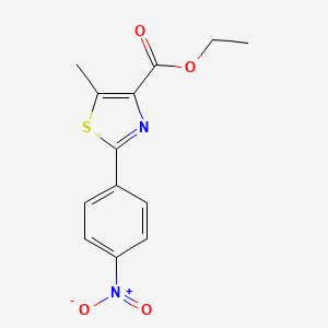molecular formula C13H12N2O4S B1411988 5-Methyl-2-(4-nitrophenyl)-thiazole-4-carboxylic acid ethyl ester CAS No. 1774291-35-8