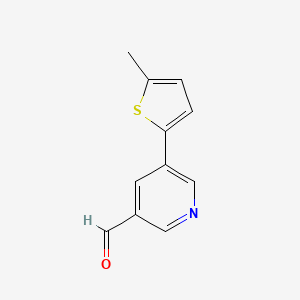 molecular formula C11H9NOS B1411995 5-(5-Methylthiophen-2-yl)pyridine-3-carbaldehyde CAS No. 1603039-78-6