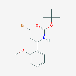 molecular formula C15H22BrNO3 B14119953 Tert-butyl 3-bromo-1-(2-methoxyphenyl)propylcarbamate CAS No. 924817-78-7