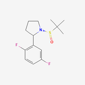 molecular formula C14H19F2NOS B14119958 Pyrrolidine, 2-(2,5-difluorophenyl)-1-[(S)-(1,1-dimethylethyl)sulfinyl]-, (2R)- 