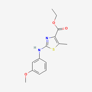 molecular formula C14H16N2O3S B1412002 2-(3-Methoxyphenylamino)-5-methylthiazole-4-carboxylic acid ethyl ester CAS No. 1771970-52-5