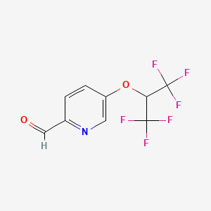 molecular formula C9H5F6NO2 B1412006 5-(1,1,1,3,3,3-Hexafluoropropan-2-yloxy)picolinaldehyde CAS No. 1779132-05-6