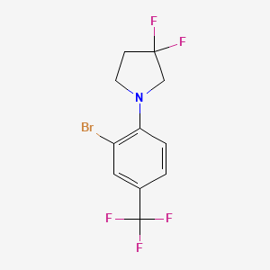 molecular formula C11H9BrF5N B1412007 1-(2-Bromo-4-(trifluoromethyl)phenyl)-3,3-difluoropyrrolidine CAS No. 1707358-14-2