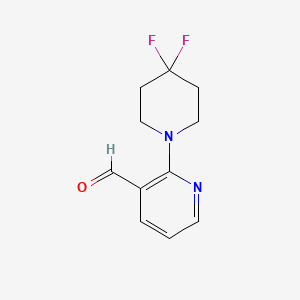 molecular formula C11H12F2N2O B1412026 2-(4,4-Difluoropiperidin-1-yl)nicotinaldehyde CAS No. 1779131-73-5