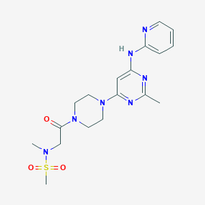 molecular formula C18H25N7O3S B14120260 N-methyl-N-(2-(4-(2-methyl-6-(pyridin-2-ylamino)pyrimidin-4-yl)piperazin-1-yl)-2-oxoethyl)methanesulfonamide 