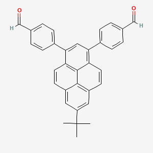 molecular formula C34H26O2 B14120364 4,4'-(7-(tert-Butyl)pyrene-1,3-diyl)dibenzaldehyde 