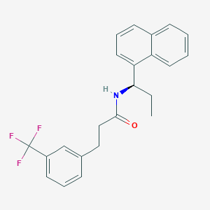 molecular formula C23H22F3NO B14120369 (R)-N-(1-(naphthalen-1-yl)propyl)-3-(3-(trifluoroMethyl)phenyl)propanaMide 