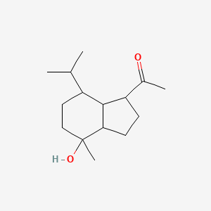 molecular formula C15H26O2 B14120402 7-Acetyl-2-hydroxy-2-methyl-5-isopropylbicyclo[4.3.0]nonane 