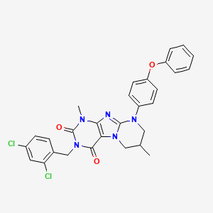 3-[(2,4-dichlorophenyl)methyl]-1,7-dimethyl-9-(4-phenoxyphenyl)-7,8-dihydro-6H-purino[7,8-a]pyrimidine-2,4-dione