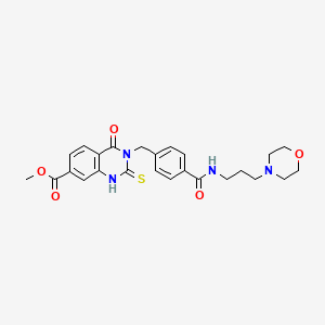 methyl 3-[[4-(3-morpholin-4-ylpropylcarbamoyl)phenyl]methyl]-4-oxo-2-sulfanylidene-1H-quinazoline-7-carboxylate