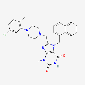 8-{[4-(5-Chloro-2-methylphenyl)piperazinyl]methyl}-3-methyl-7-(naphthylmethyl)-1,3,7-trihydropurine-2,6-dione