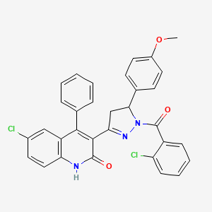 6-chloro-3-(1-(2-chlorobenzoyl)-5-(4-methoxyphenyl)-4,5-dihydro-1H-pyrazol-3-yl)-4-phenylquinolin-2(1H)-one