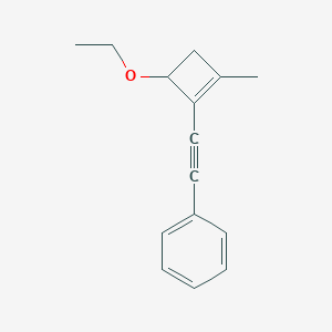 molecular formula C15H16O B141206 [(4-Ethoxy-2-methyl-1-cyclobuten-1-yl)ethynyl]benzene CAS No. 139225-58-4