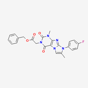 Phenylmethyl 2-[8-(4-fluorophenyl)-1,7-dimethyl-2,4-dioxo-1,3,5-trihydro-4-imi dazolino[1,2-h]purin-3-yl]acetate