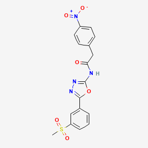 N-(5-(3-(methylsulfonyl)phenyl)-1,3,4-oxadiazol-2-yl)-2-(4-nitrophenyl)acetamide