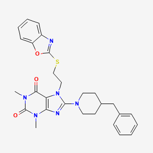 7-[2-(1,3-Benzoxazol-2-ylsulfanyl)ethyl]-8-(4-benzylpiperidin-1-yl)-1,3-dimethylpurine-2,6-dione