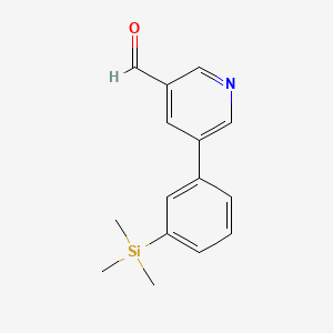 molecular formula C15H17NOSi B14120655 5-(3-(Trimethylsilyl)phenyl)nicotinaldehyde CAS No. 887973-81-1