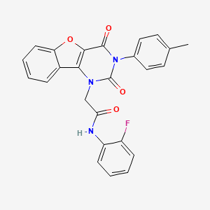 2-(2,4-dioxo-3-(p-tolyl)-3,4-dihydrobenzofuro[3,2-d]pyrimidin-1(2H)-yl)-N-(2-fluorophenyl)acetamide