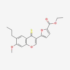 Ethyl 5-(7-methoxy-6-propyl-4-thioxochromen-3-yl)furan-2-carboxylate