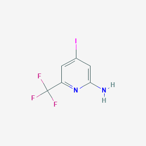 molecular formula C6H4F3IN2 B1412073 2-氨基-4-碘-6-(三氟甲基)吡啶 CAS No. 1227581-86-3