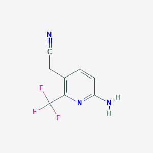 molecular formula C8H6F3N3 B1412075 6-氨基-2-(三氟甲基)吡啶-3-乙腈 CAS No. 1227582-14-0