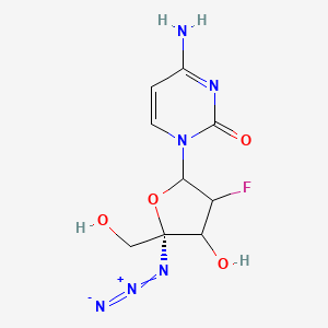 molecular formula C9H11FN6O4 B14120773 4-Amino-1-(4-C-azido-2-deoxy-2-fluoro-beta-D-arabinofuranosyl)-2(1H)-pyrimidinone;4-Amino-1-(4-C-azido-2-deoxy-2-fluoro-beta-D-arabinofuranosyl)-2(1H)-pyrimidinone 