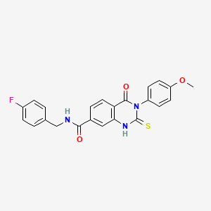 molecular formula C23H18FN3O3S B14120830 N-[(4-fluorophenyl)methyl]-3-(4-methoxyphenyl)-4-oxo-2-sulfanylidene-1H-quinazoline-7-carboxamide 