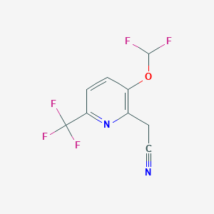 molecular formula C9H5F5N2O B1412088 3-Difluoromethoxy-6-(trifluoromethyl)pyridine-2-acetonitrile CAS No. 1227583-25-6
