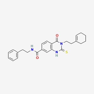 3-(2-(cyclohex-1-en-1-yl)ethyl)-4-oxo-N-phenethyl-2-thioxo-1,2,3,4-tetrahydroquinazoline-7-carboxamide