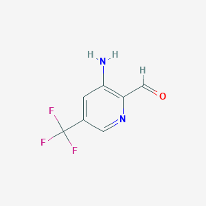 molecular formula C7H5F3N2O B1412099 3-氨基-5-(三氟甲基)吡啶甲醛 CAS No. 1227490-20-1