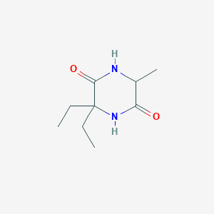 molecular formula C9H16N2O2 B14121014 3,3-Diethyl-6-methylpiperazine-2,5-dione 