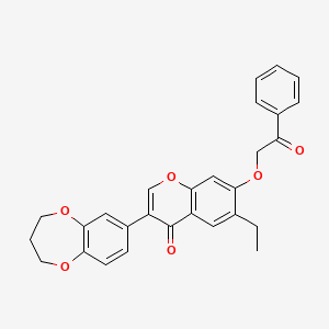 3-(3,4-dihydro-2H-benzo[b][1,4]dioxepin-7-yl)-6-ethyl-7-(2-oxo-2-phenylethoxy)-4H-chromen-4-one