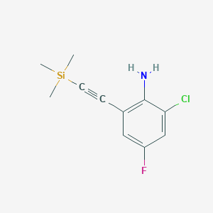 2-Chloro-4-fluoro-6-((trimethylsilyl)ethynyl)aniline