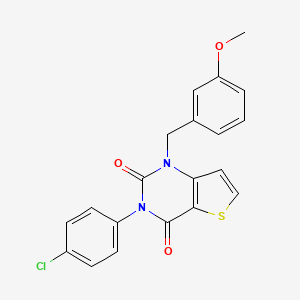 molecular formula C20H15ClN2O3S B14121059 3-(4-chlorophenyl)-1-(3-methoxybenzyl)thieno[3,2-d]pyrimidine-2,4(1H,3H)-dione 