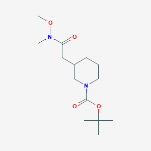 molecular formula C14H26N2O4 B14121084 1-N-Boc-3-((N-methoxy-N-methylcarbamoyl)methyl)piperidine CAS No. 916791-34-9