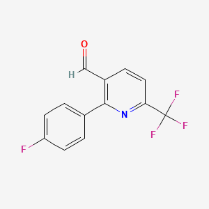 B1412109 2-(4-Fluorophenyl)-6-(trifluoromethyl)nicotinaldehyde CAS No. 1227582-90-2