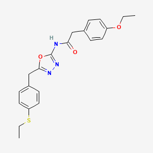 molecular formula C21H23N3O3S B14121098 2-(4-ethoxyphenyl)-N-(5-(4-(ethylthio)benzyl)-1,3,4-oxadiazol-2-yl)acetamide CAS No. 1171599-19-1