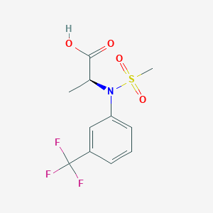 molecular formula C11H12F3NO4S B14121125 N-(Methylsulfonyl)-N-(3-(trifluoromethyl)phenyl)-L-alanine CAS No. 1049806-39-4