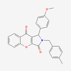 molecular formula C26H21NO4 B14121141 1-(4-Methoxyphenyl)-2-(4-methylbenzyl)-1,2-dihydrochromeno[2,3-c]pyrrole-3,9-dione 