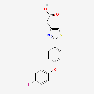 molecular formula C17H12FNO3S B14121151 2-{2-[4-(4-Fluorophenoxy)phenyl]-1,3-thiazol-4-yl}acetic acid 