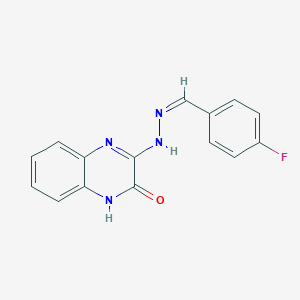 molecular formula C15H11FN4O B14121163 3-[(2Z)-2-[(4-fluorophenyl)methylidene]hydrazinyl]-1H-quinoxalin-2-one 